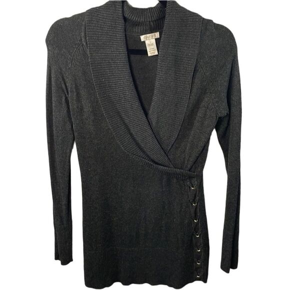 🌑 Cache Dark Gray Sweater - Size Small - Picture 1 of 4
